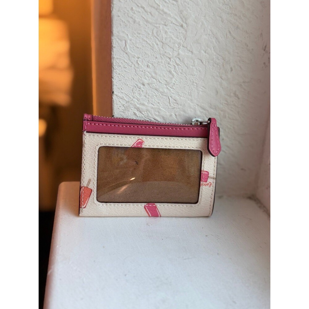 Coach C4550 Mini Skinny ID Case Keychain Wallet in Popsicle Print - Picture 6 of 12